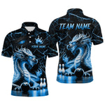Blisscorners Ice Dragon Bowling Shirt Custom Bowling Team League Polo Bowling Jersey Bowlers Gift