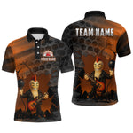 Blisscorners Bowling Pin Rocker Shirt for Men Music Bowlwing Team Leage Polo & Quarter-Zip Bowling Jersey MT1607