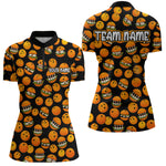 Blisscorners Funny Orange Humburger Bowling Shirt for Men Bowling Team League Polo & Quarter-Zip Bowling Jersey MT1607