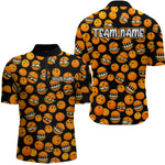 Blisscorners Funny Orange Humburger Bowling Shirt for Men Bowling Team League Polo & Quarter-Zip Bowling Jersey MT1607