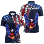 Blisscorners Custom US Flag Eagle Bowling Shirts American Bowling Jersey Men Women Patriotic