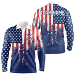 Blisscorners Custom Patriotic Golf Polo Shirts for Men Women Team Golf Shirts Personalized LM2007