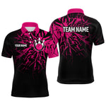 Blisscorners Custom Pink Bowling Shirt Blue for Men Women and Team Bowling Jerseys