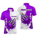 Blisscorners Custom Sharp Claws Bowling Shirt Purple Men Women Team Bowling Flaming Jerseys