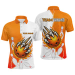 Blisscorners Custom Sharp Claws Bowling Shirt Orange Men Women Team Bowling Flaming Jerseys
