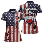 Blisscorners US Patriotic Bowling Shirts Custom American Bowling Jersey for Men Women Team
