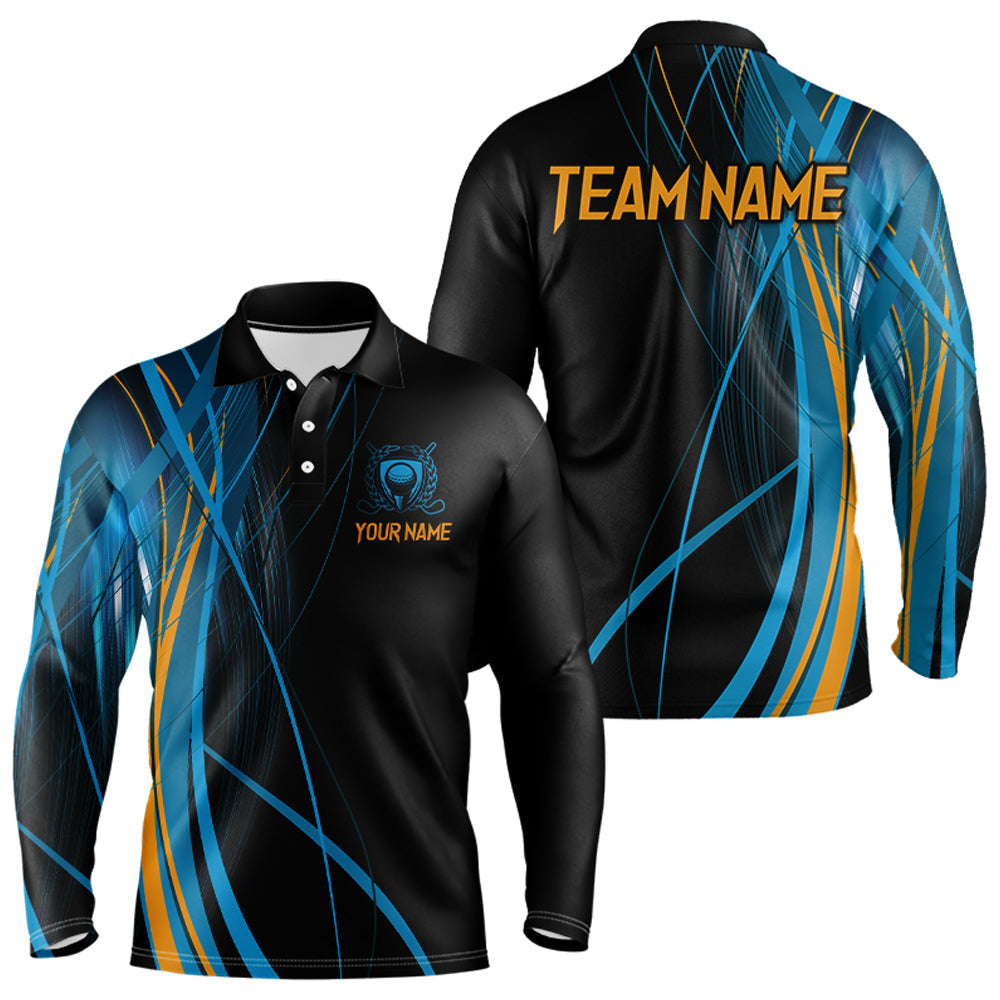 Blisscorners Custom Blue and Black Golf Polo Shirt for Men Women Golf Shirts Team Golf Apparel LM2007