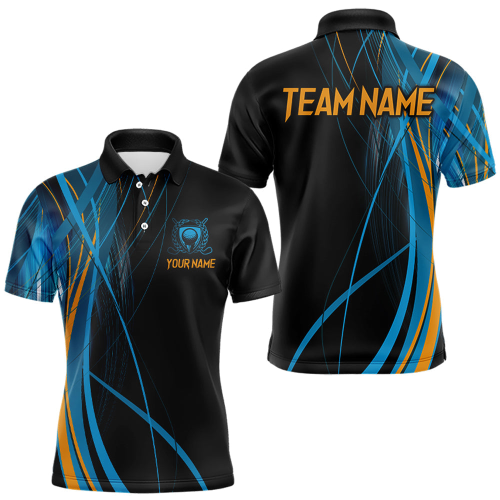 Blisscorners Custom Blue and Black Golf Polo Shirt for Men Women Golf Shirts Team Golf Apparel LM2007