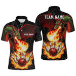 Blisscorners Flaming Dragon Bowling Shirt Custom for Men Women Bowling Team League