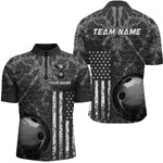 Blisscorners Custom Eagle US Flag Bowling Men Bowling Shirt Polo & Quarter-Zip Bowling Team Jerseys MT2306