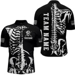 Blisscorners Custom Skull Bone 8 Ball Billiard Shirts for Men Billiard Team Jerseys Polo & 1/4 Zip Shirts MT1706