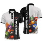 Blisscorners Personalized Men Billiard Shirts Ball Pool Polo & 1/4 Zip Billiard Team Jerseys Billiard Shirt LM0607