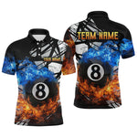 Blisscorners Custom Flame 8 Ball Billiard Shirts for Men Billiard Team Jerseys Polo & 1/4 Zip Shirts MT1706