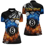 Blisscorners Custom Flame 8 Ball Billiard Shirts for Men Billiard Team Jerseys Polo & 1/4 Zip Shirts MT1706