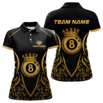 Blisscorners Custom Gold 8 Ball Crown Billiard Shirts for Men and Team Polo & 1/4 Zip Shirts LM2206