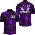 Blisscorners Custom Purple Bowling Men Bowling Shirt Polo & Quarter-Zip Bowling Team Jerseys MT1706