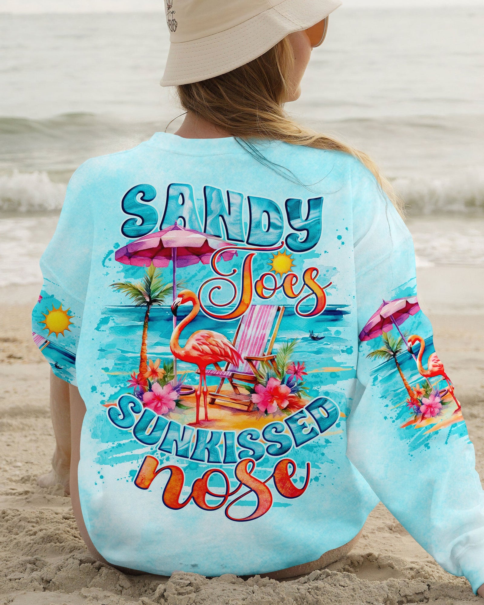 BLISSCORNERS SANDY TOES SUNKISSED NOSE FLAMINGO ALL OVER PRINT