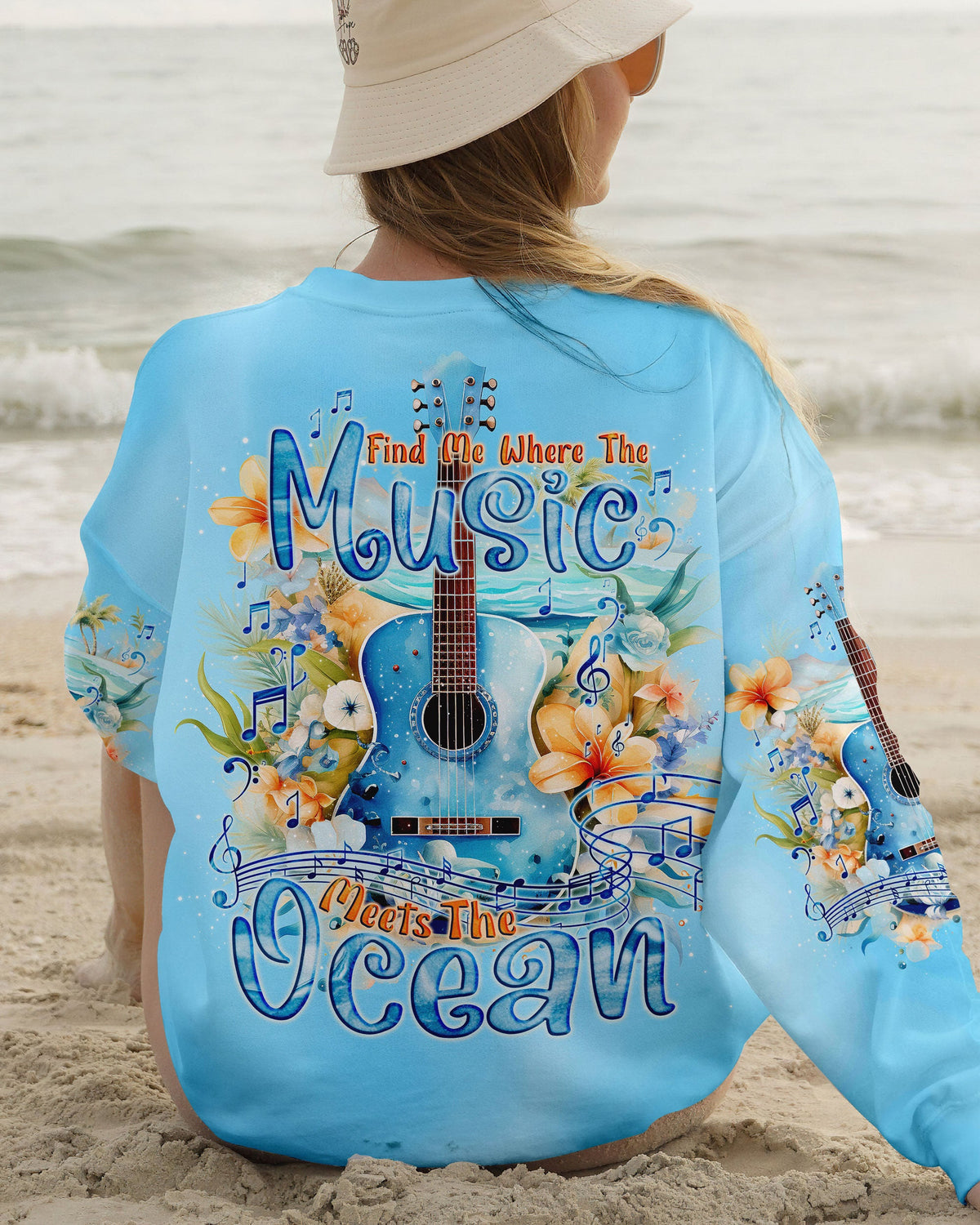 BLISSCORNERS FIND ME WHERE THE MUSIC MEETS THE OCEAN ALL OVER PRINT