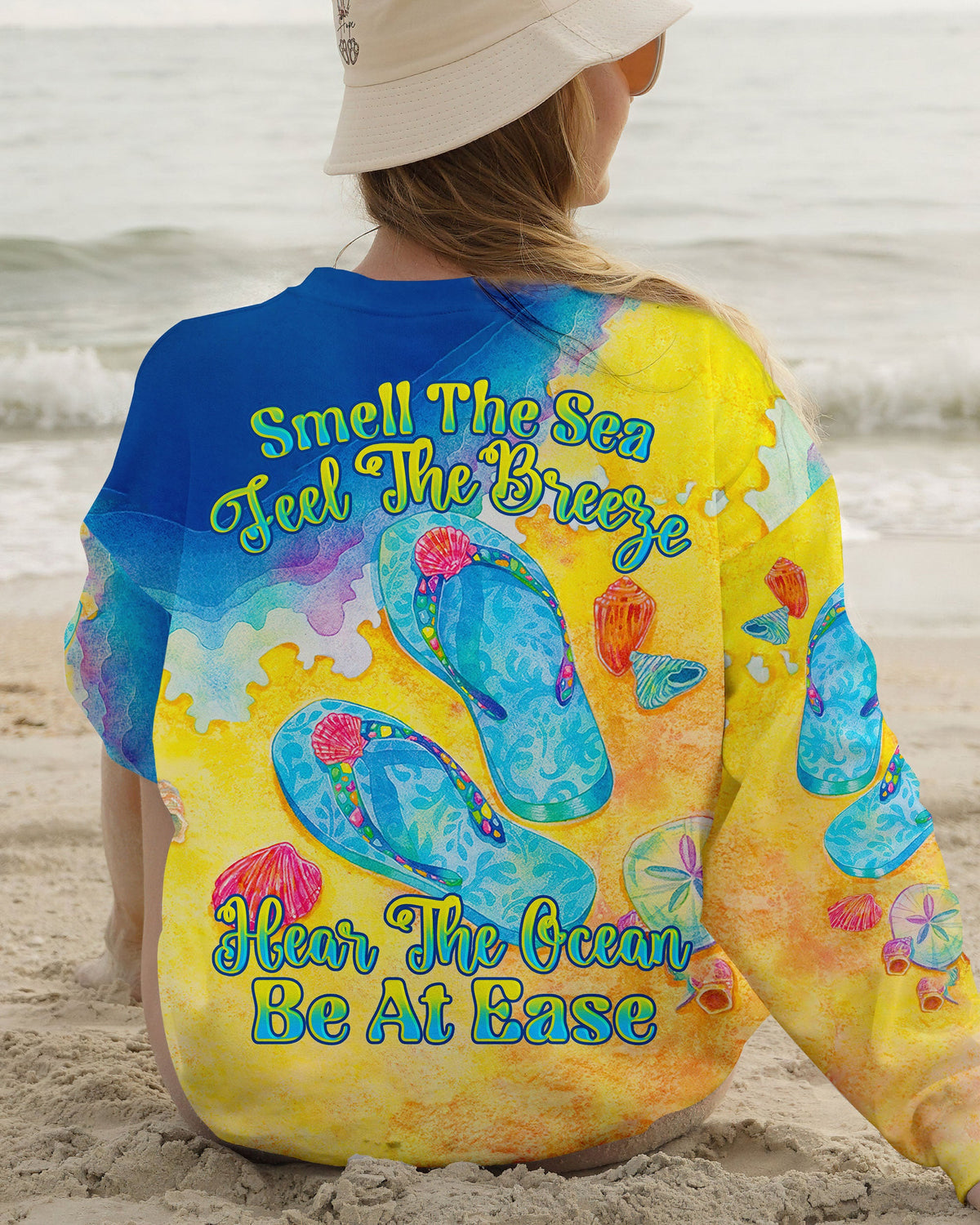 BLISSCORNERS SMELL THE SEA FEEL THE BREEZE FLIP FLOPS ALL OVER PRINT