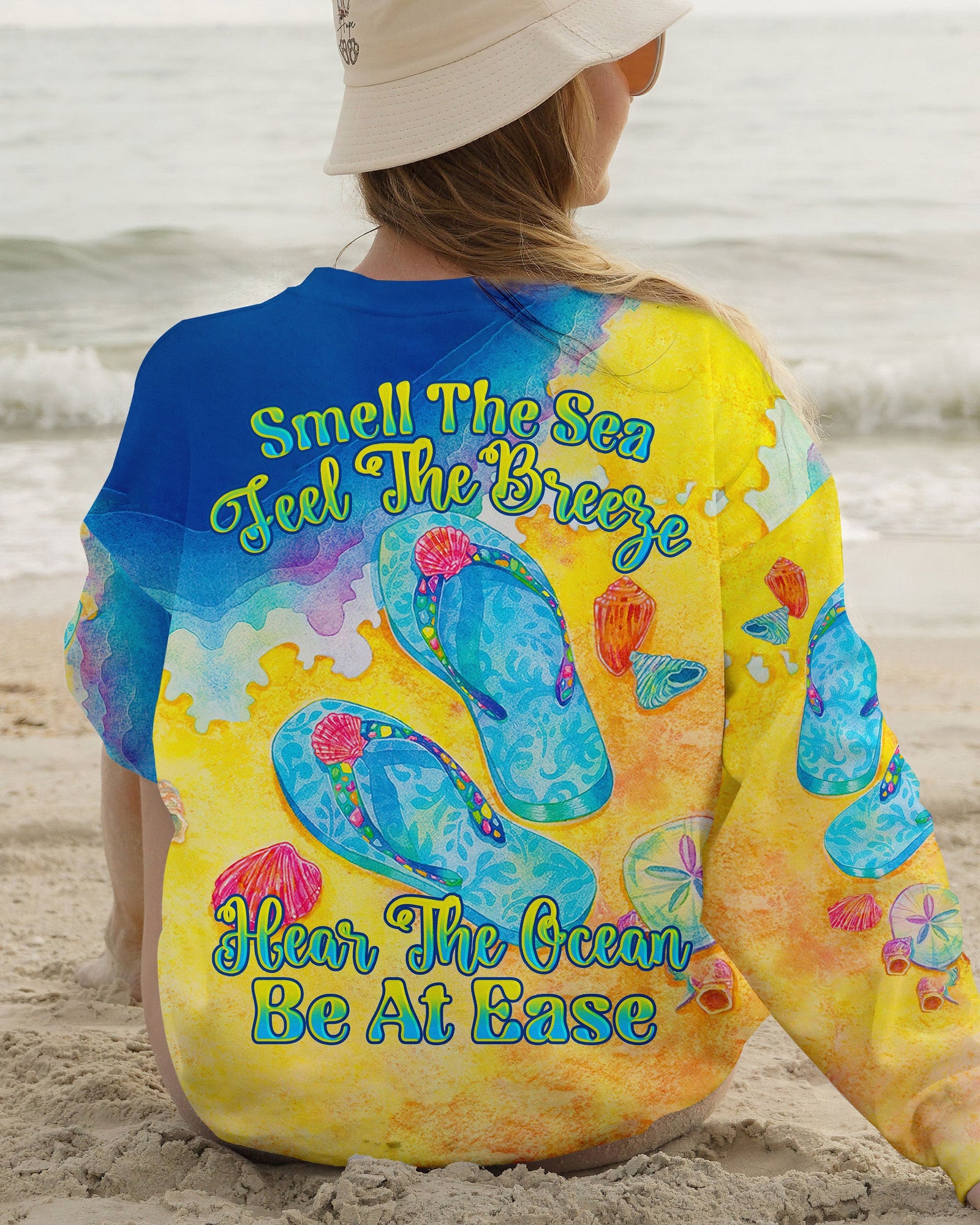 BLISSCORNERS SMELL THE SEA FEEL THE BREEZE FLIP FLOPS ALL OVER PRINT