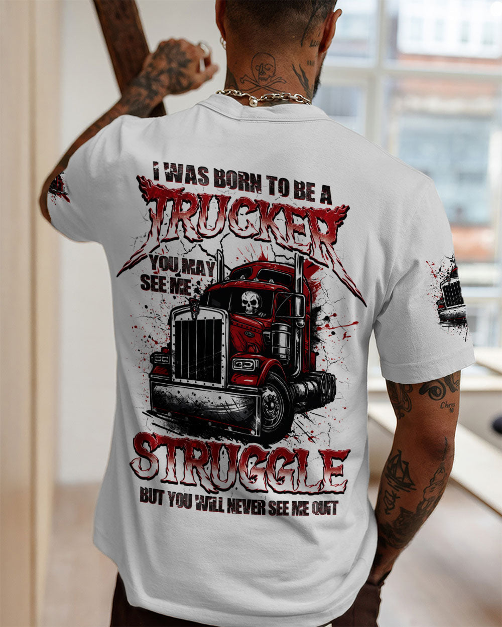 BLISSCORNERS OLD TRUCKERS NEVER DIE SKULL ALL OVER PRINT