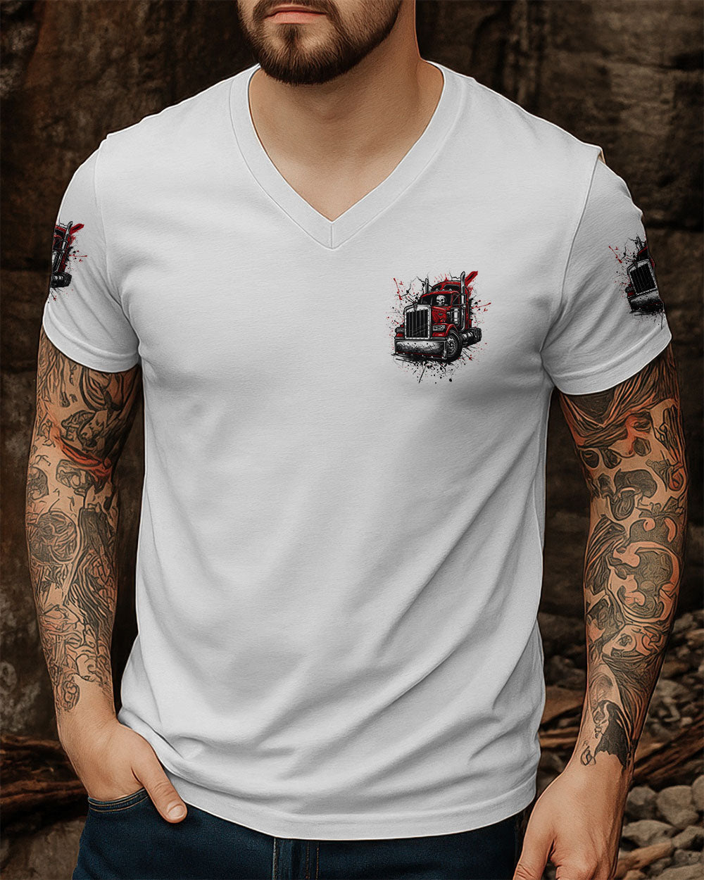 BLISSCORNERS OLD TRUCKERS NEVER DIE SKULL ALL OVER PRINT