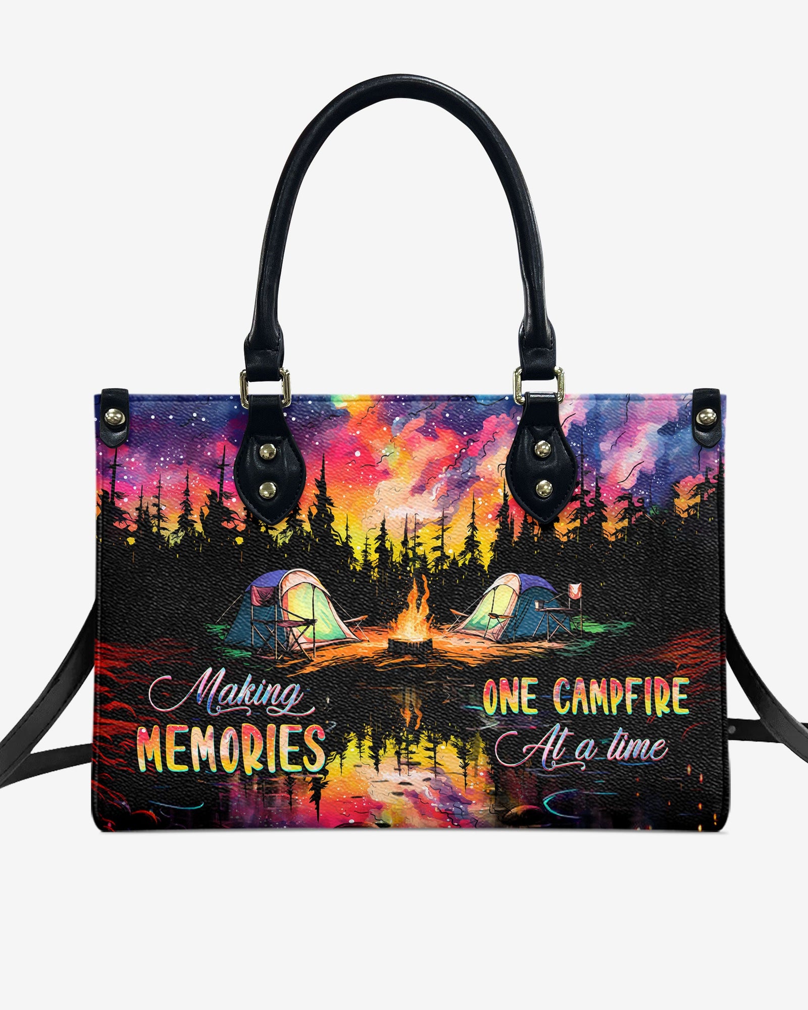 BLISSCORNERS MAKING MEMORIES ONE CAMPFIRE AT A TIME LEATHER HANDBAG