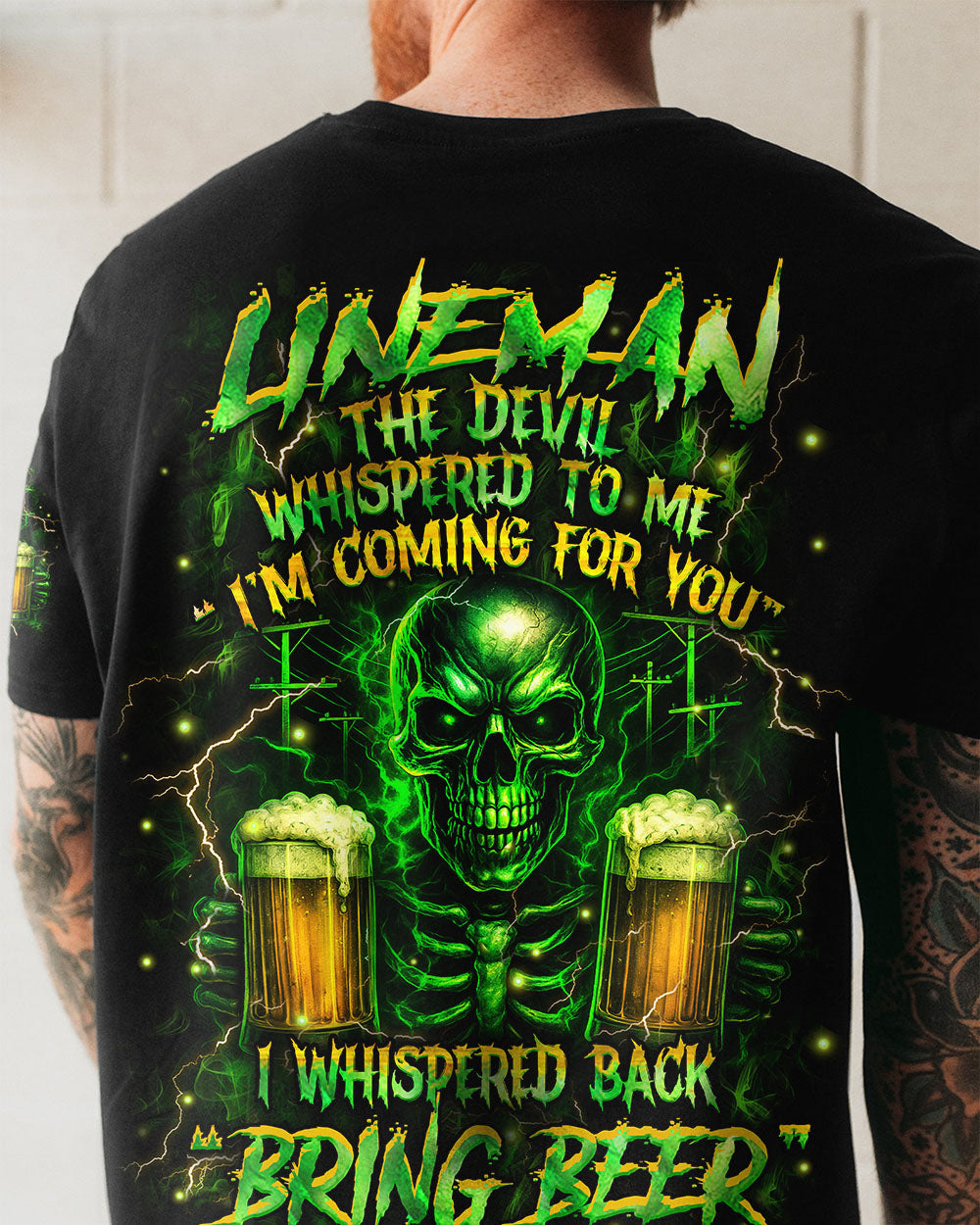 BLISSCORNERS ROCKING THE LINEMAN WIFE LIFE SKULL ALL OVER PRINT