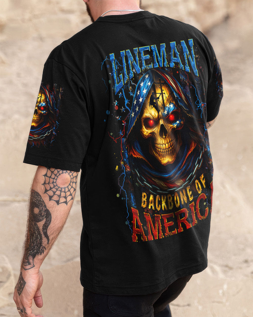 BLISSCORNERS ROCKING THE LINEMAN WIFE LIFE SKULL ALL OVER PRINT