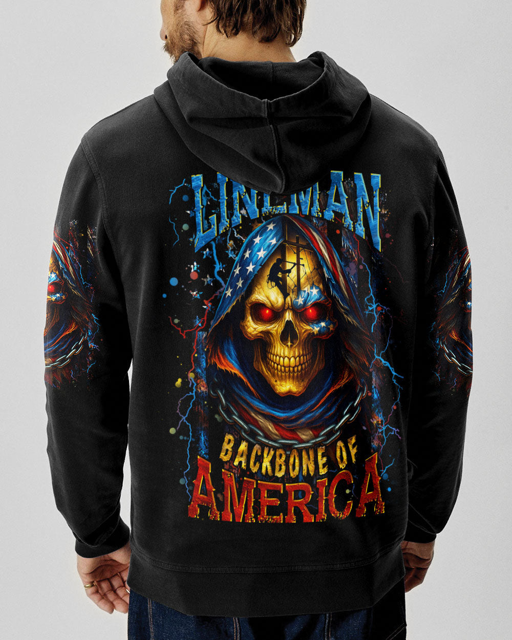 BLISSCORNERS ROCKING THE LINEMAN WIFE LIFE SKULL ALL OVER PRINT