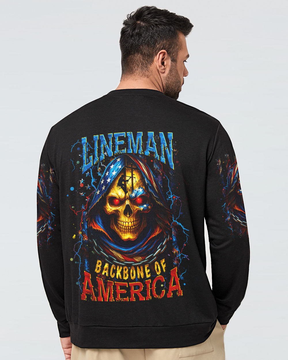 BLISSCORNERS ROCKING THE LINEMAN WIFE LIFE SKULL ALL OVER PRINT