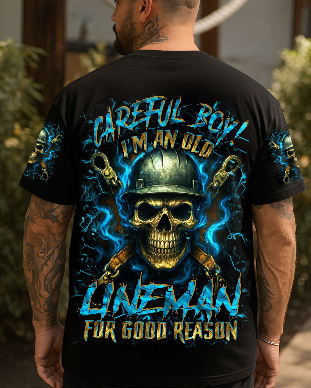 BLISSCORNERS LINEMAN BACKBONE OF AMERICA SKULL ALL OVER PRINT
