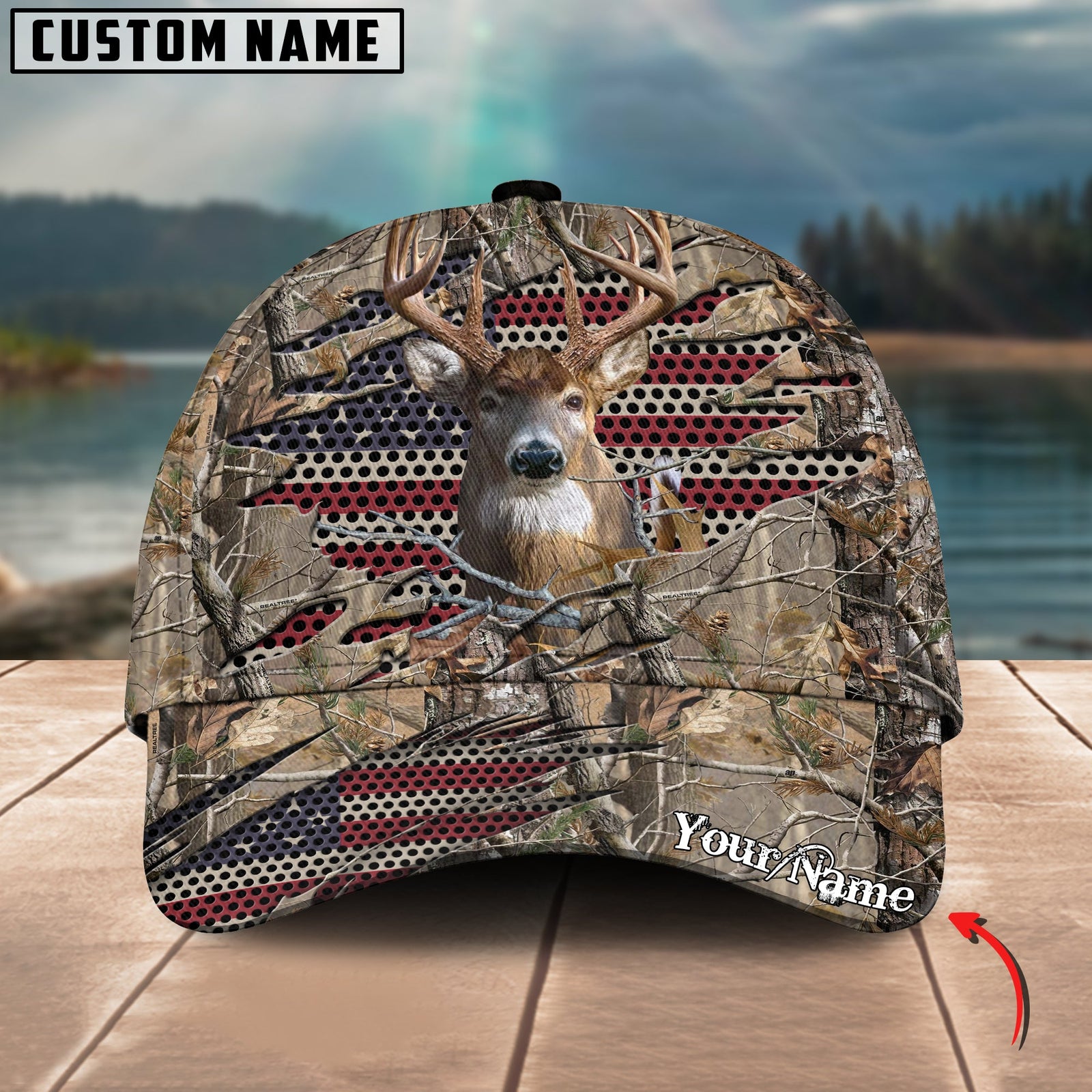 Blisscorners Deer Hunting Personalized Name 3D Cap (2 colors)