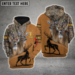 Blisscorners Couple Deer Hunting Grass Brown Camouflage Pattern Custom Name Shirt 3D All Over Printed Clothes