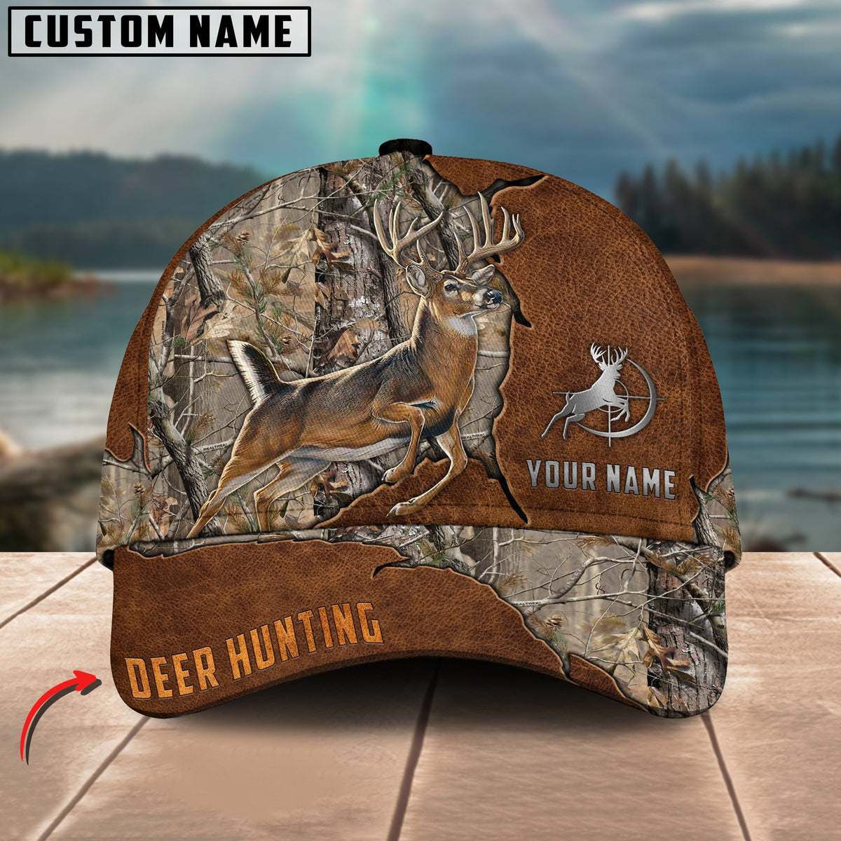 Blisscorners Deer Hunting Personalized Name 3D Cap