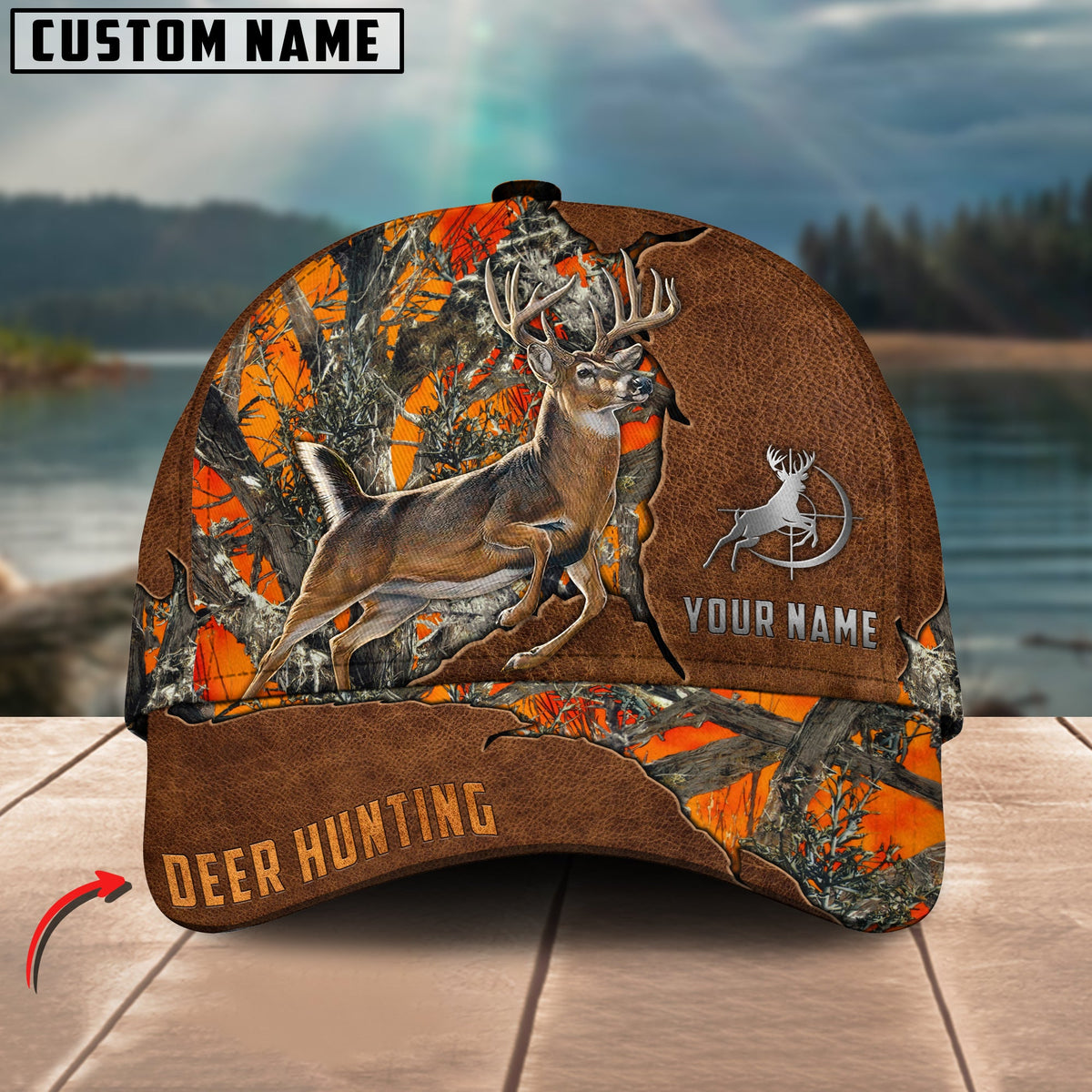Blisscorners Deer Hunting Personalized Name 3D Cap