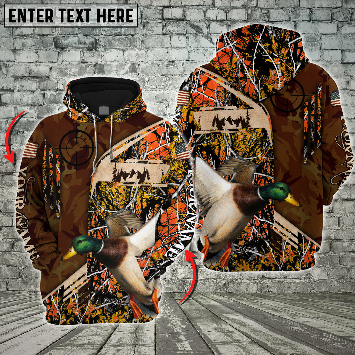 Blisscorners Wild Animal Camo Gear For Hunters Custom Name Shirt 3D All Over Printed Clothes (Racoon, Duck, Elk)