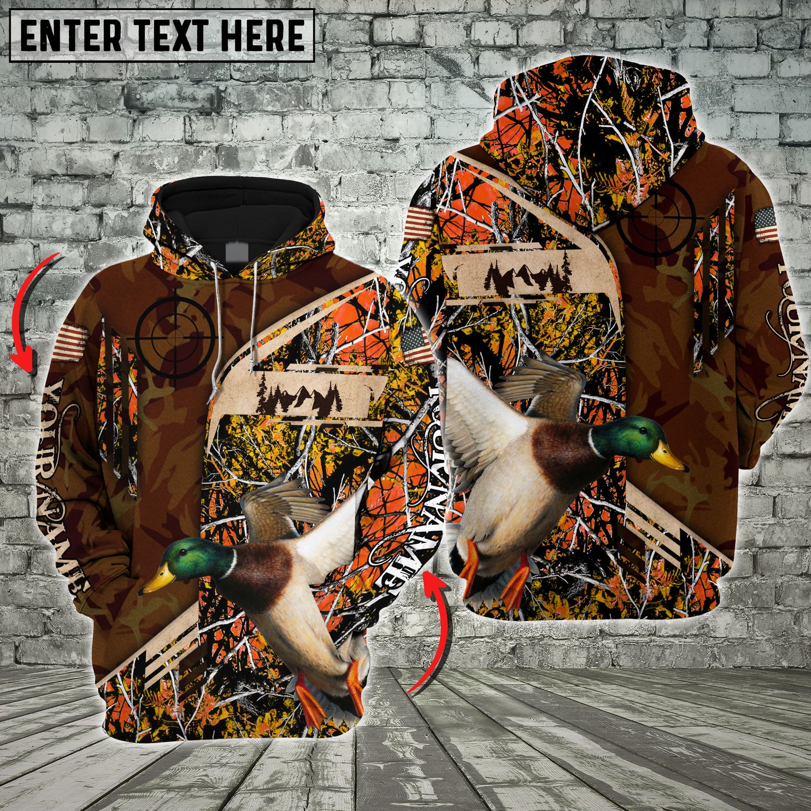 Blisscorners Wild Animal Camo Gear For Hunters Custom Name Shirt 3D All Over Printed Clothes (Racoon, Duck, Elk)