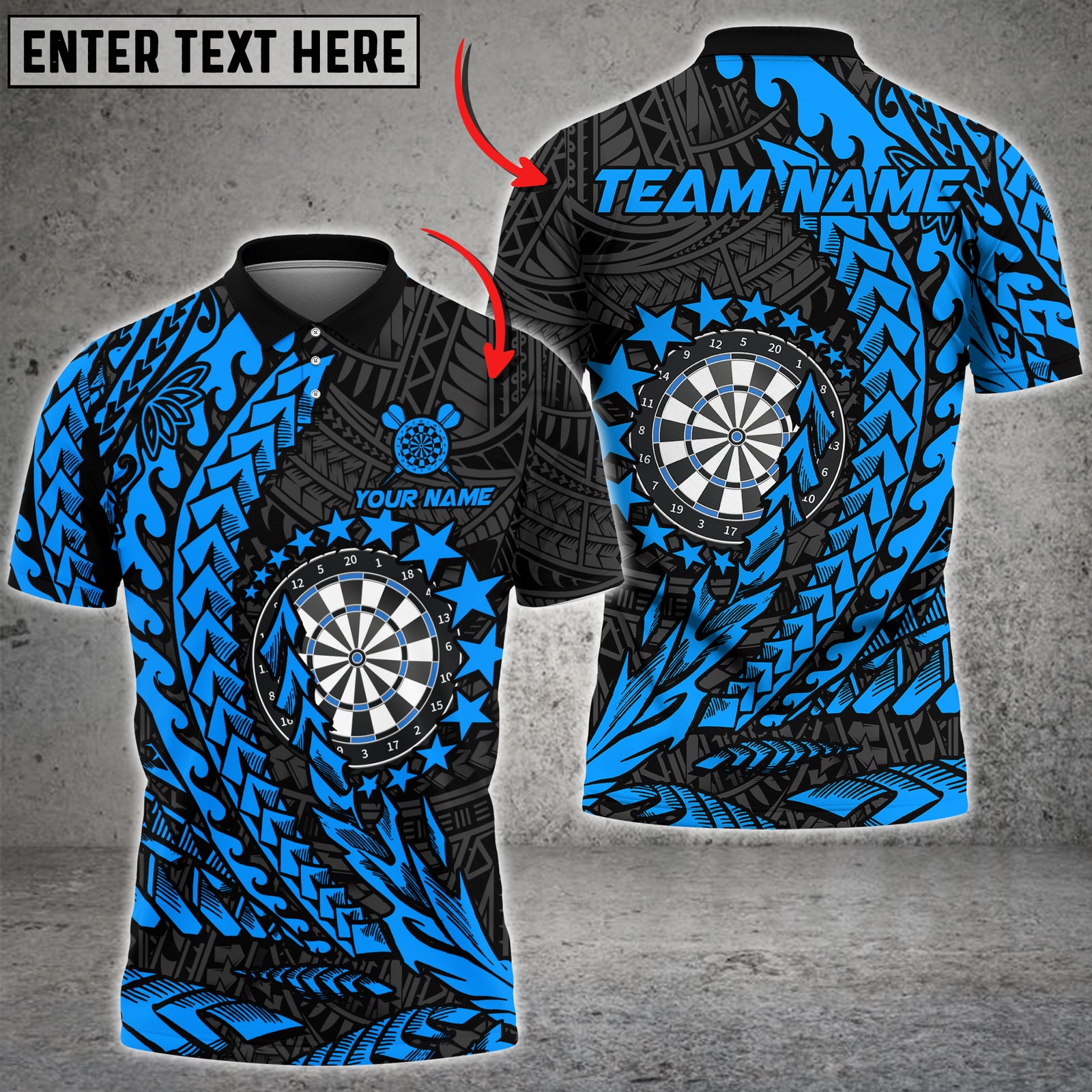 Blisscorners Darts Tribal Multicolor Customized Name, Team Name 3D Shirts