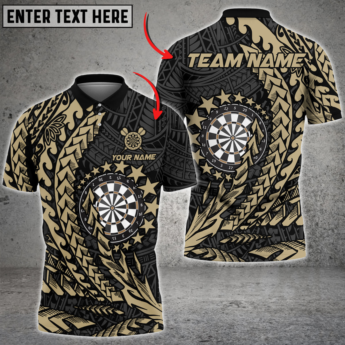 Blisscorners Darts Tribal Multicolor Customized Name, Team Name 3D Shirts