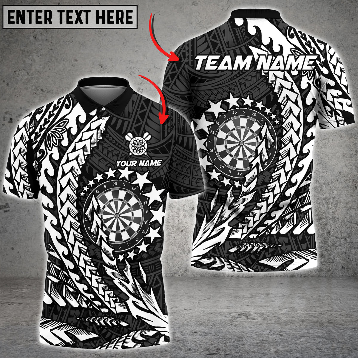 Blisscorners Darts Tribal Multicolor Customized Name, Team Name 3D Shirts