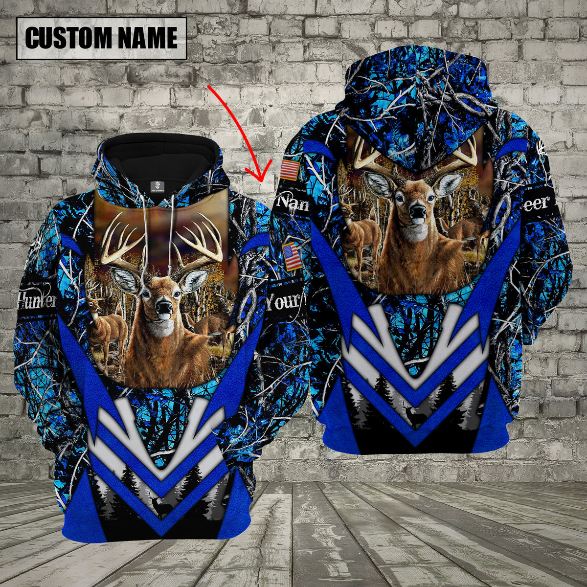 Blisscorners Forest Hunter Deer Hunting Custom Name Shirt 3D All Over Printed Clothes