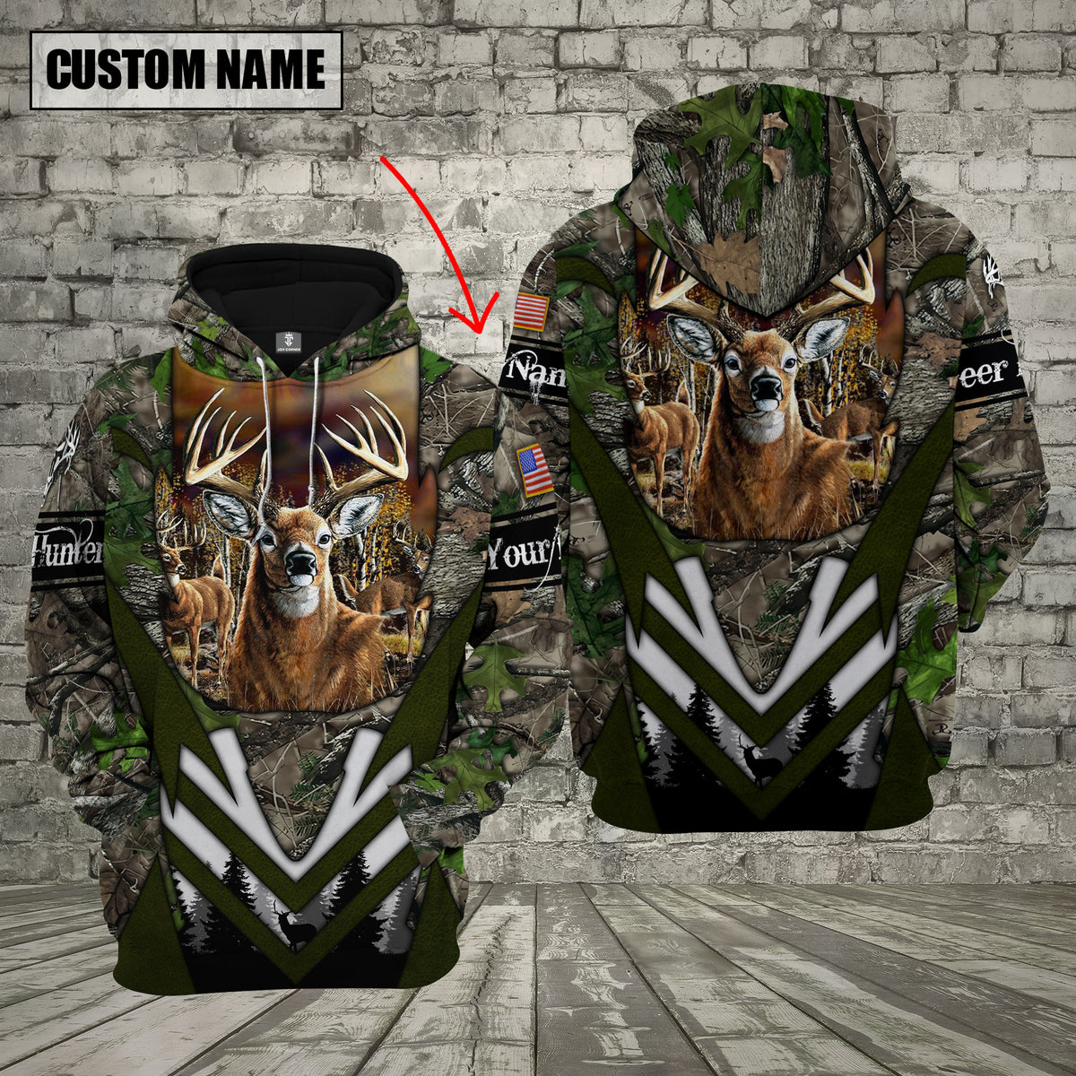 Blisscorners Forest Hunter Deer Hunting Custom Name Shirt 3D All Over Printed Clothes