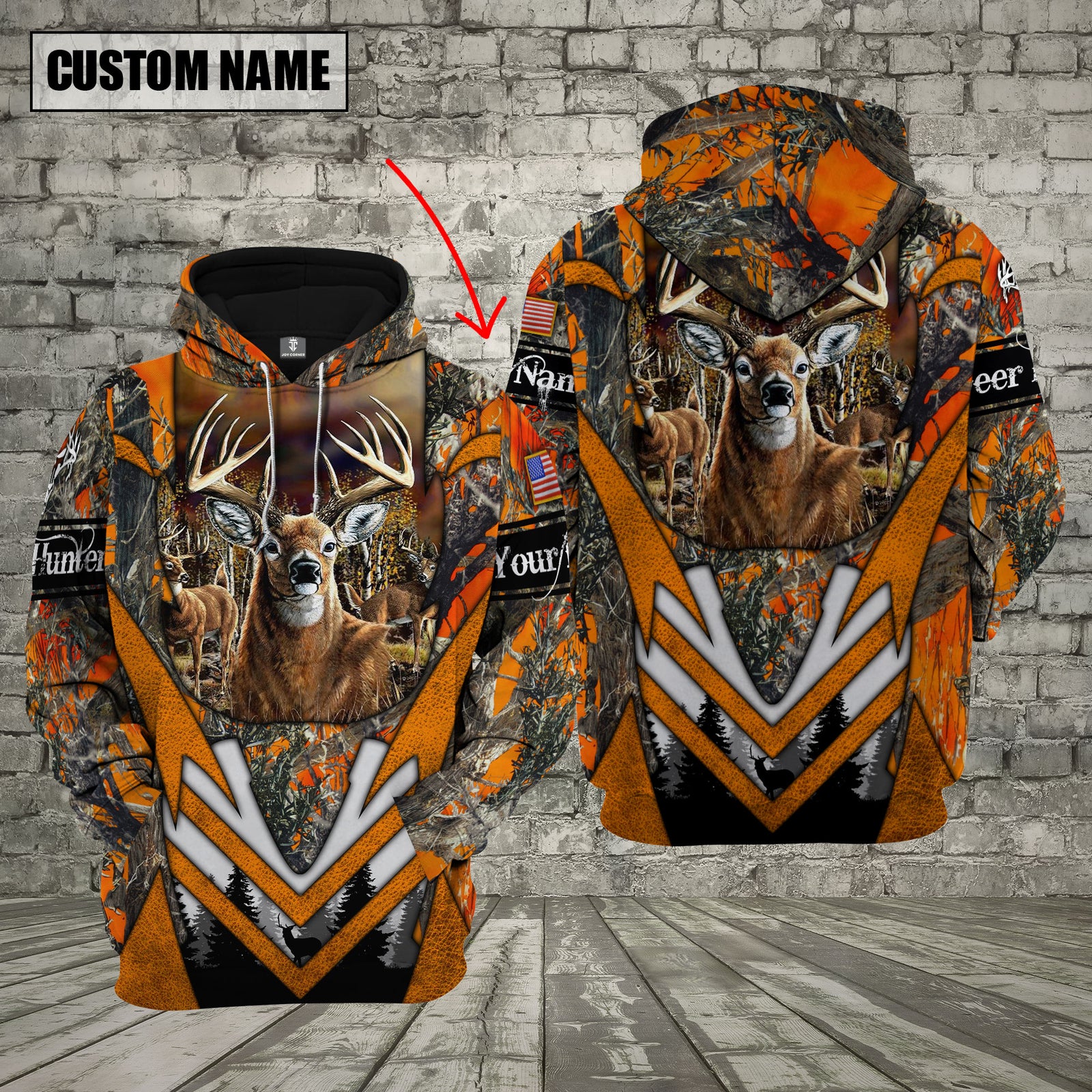 Blisscorners Forest Hunter Deer Hunting Custom Name Shirt 3D All Over Printed Clothes