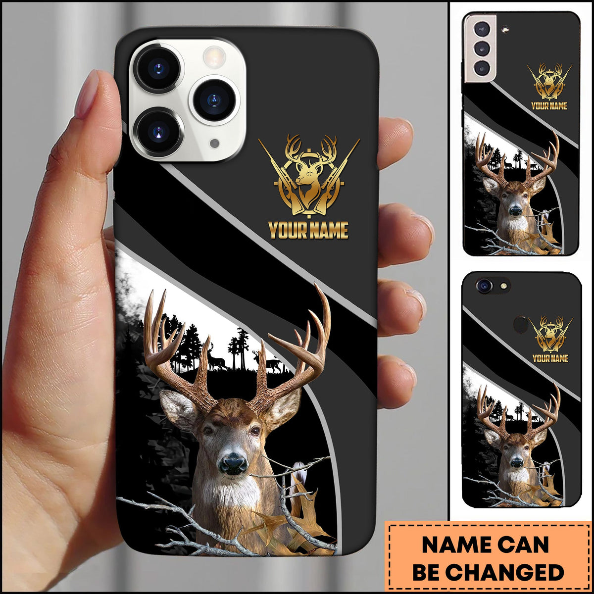 Blisscorners Hunting Forest Classic Personalized Name Phone Case