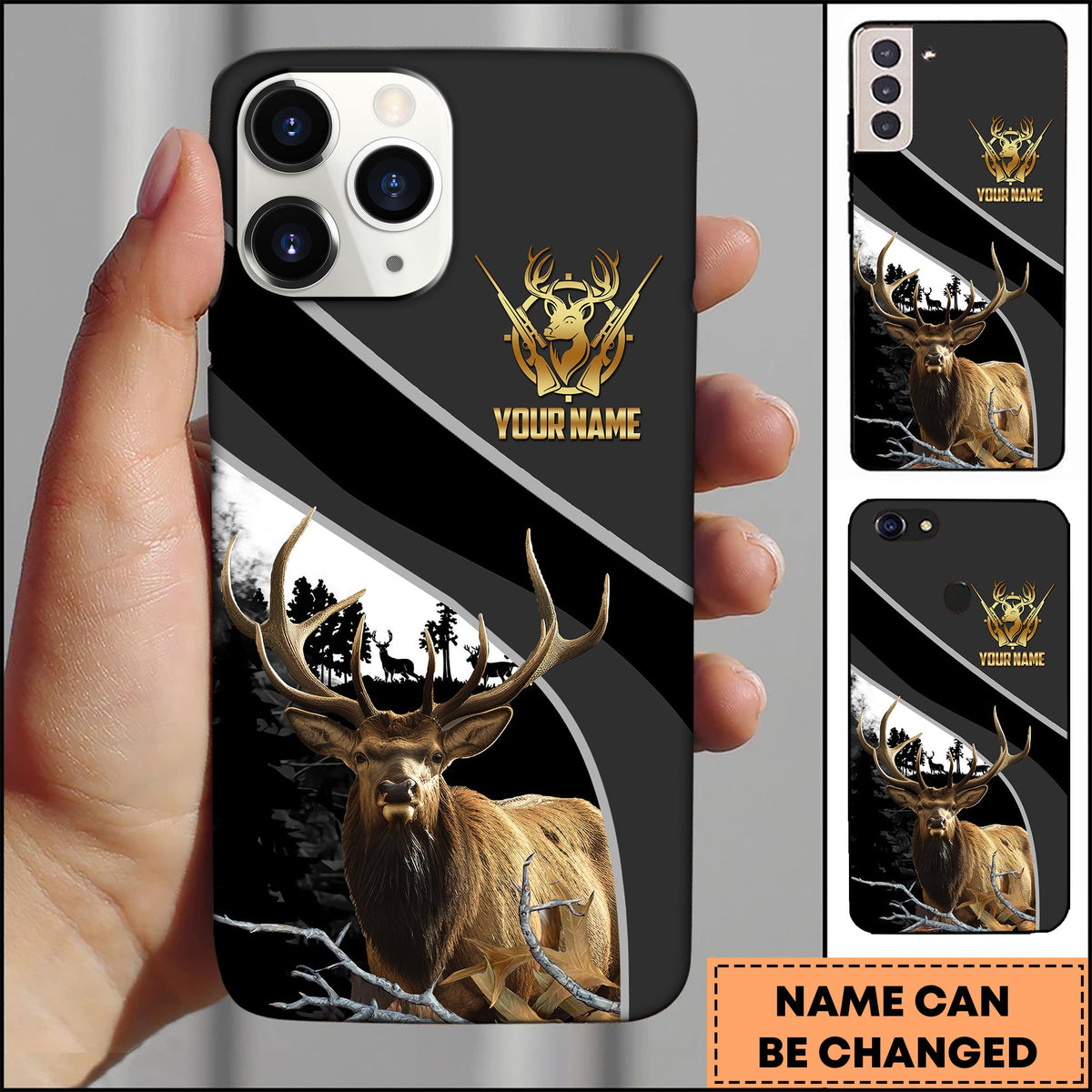 Blisscorners Hunting Forest Classic Personalized Name Phone Case