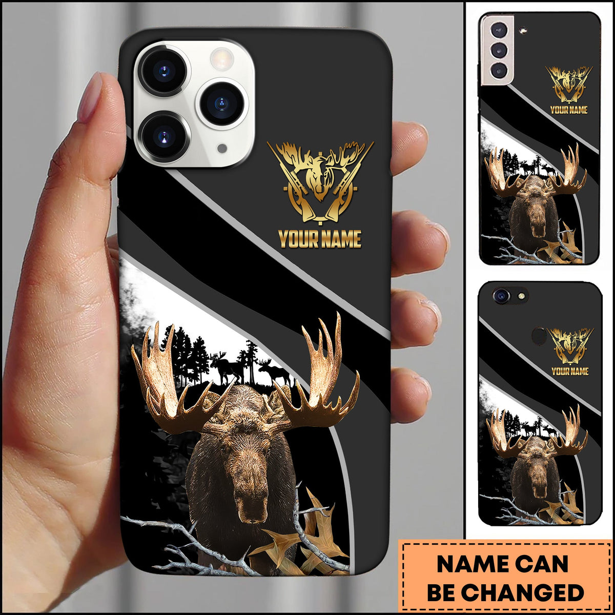 Blisscorners Hunting Forest Classic Personalized Name Phone Case
