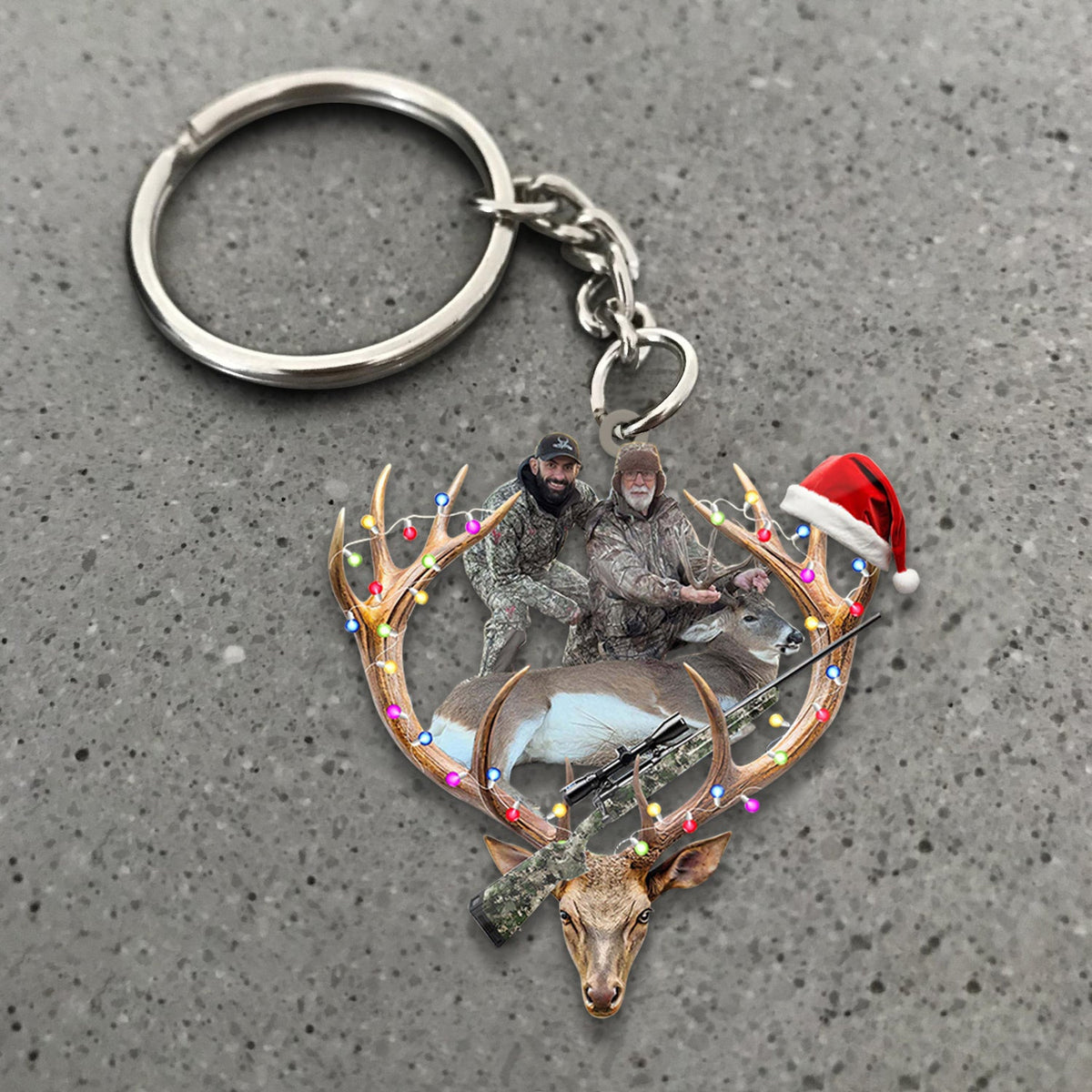 Blisscorners Personalized Hunting Aclyric Christmas Ornament Custom Photo Deer Antler Gift for Hunters LM0110