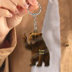 Blisscorners Personalized Funny Bear Fukin' Finger Hunting Acrylic Christmas Ornament And Keychain Custom Gift For Hunters 2D Flat