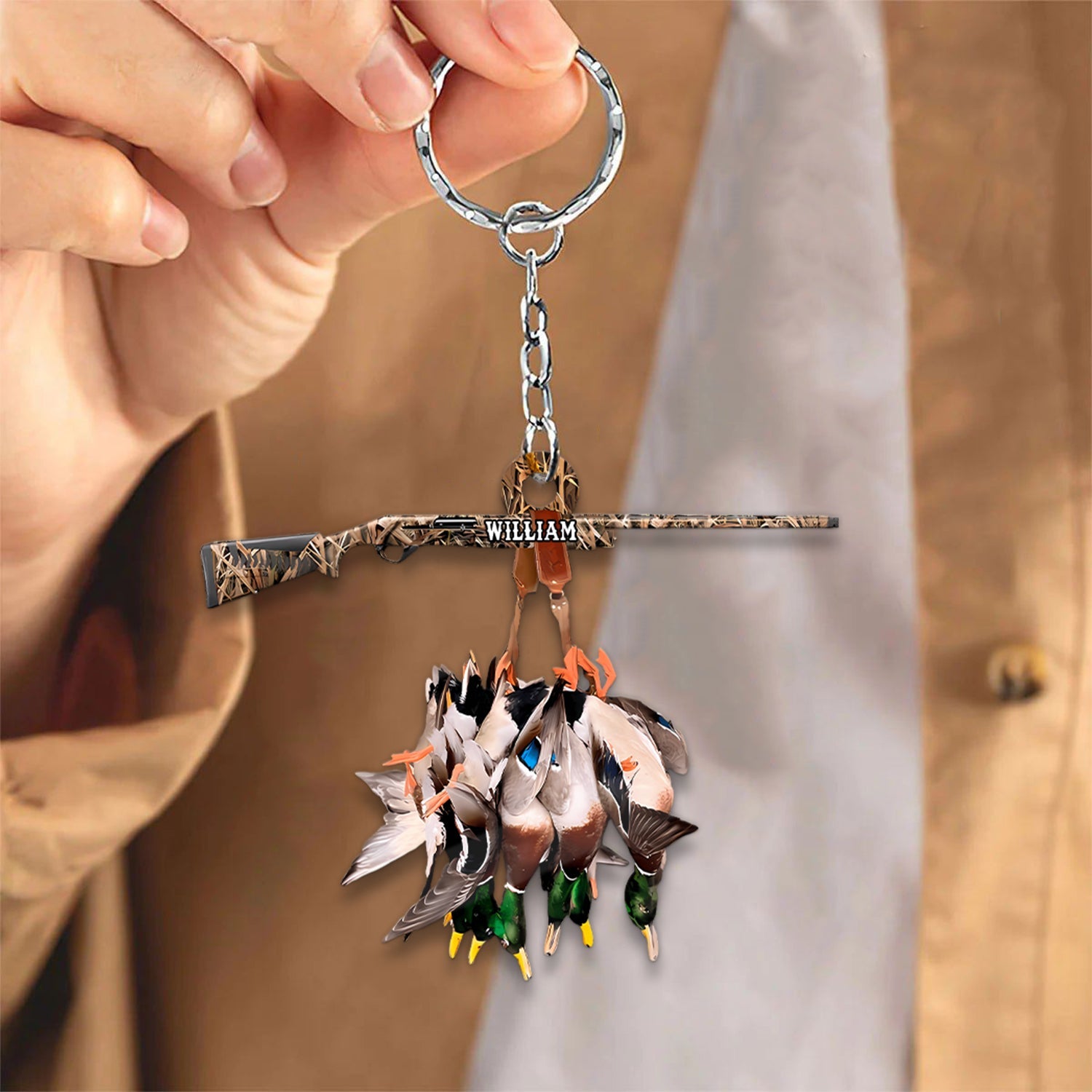 Blisscorners Custom Name Duck Hunting Christmas Ornament